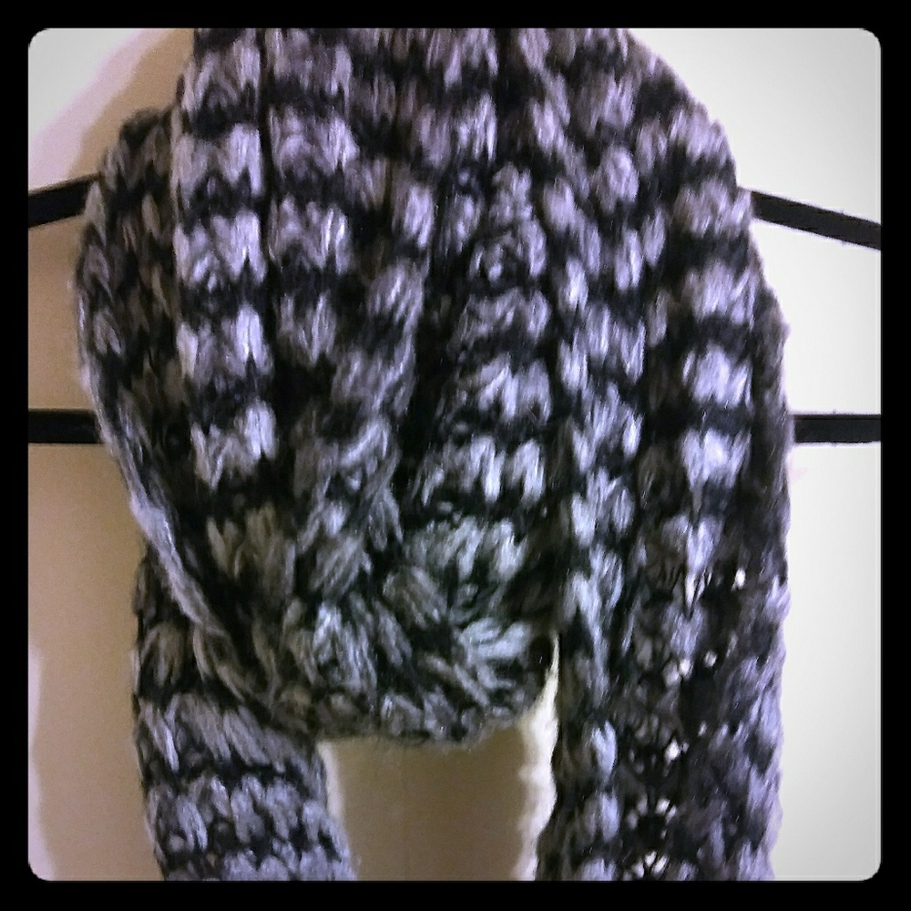 Black and silver infinity scarf